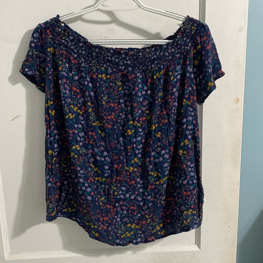 Floral print off the shoulder old navy shirt